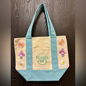 Blue & Cream Mini Canvas Trader Joe’s tote bag- My Melody Easter edition